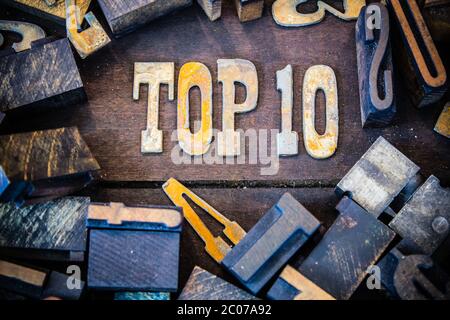 Top 10 Konzept Rostigen Typ Stockfoto