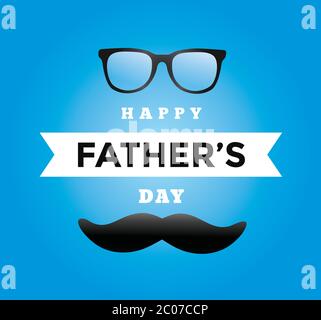Glücklicher Vatertag Hintergrund Vektor Illustration.Happy Father Day Karte, Design für Grußkarte, Poster, Banner, Druck, Mailing.Moustache Vektor. Stock Vektor