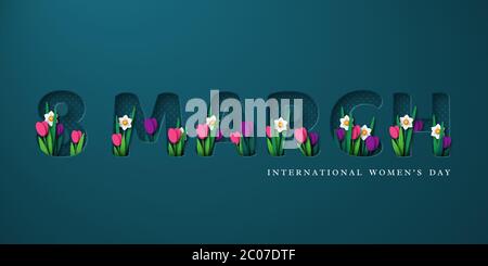 8. März Gruß zum Internationalen Frauentag. Stock Vektor