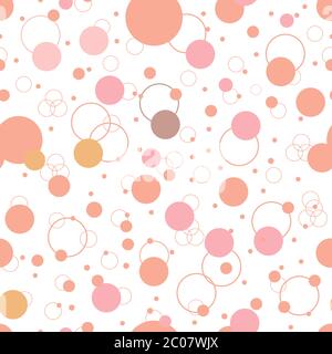 Nahtlose Punkte, nahtlose Kreise, Geo, geometrisches Muster mit abstraktem Kreis in rosa. Nahtloser Hintergrund mit monochromen, monotonen Mustern. Orientalisch Stock Vektor
