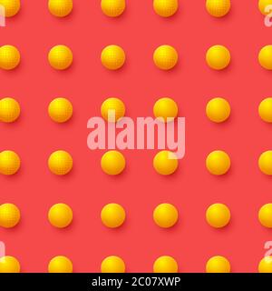 3d gelbe Kugeln auf rotem Hintergrund. Abstrakter Spheres Hintergrund. Stock Vektor