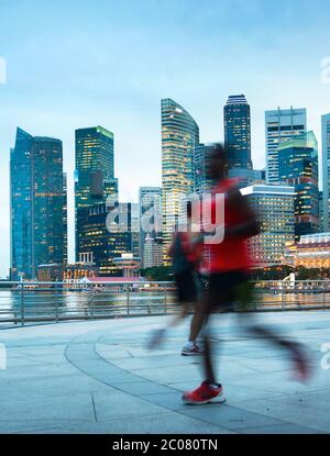 Singapur Jogging Menschen Stockfoto