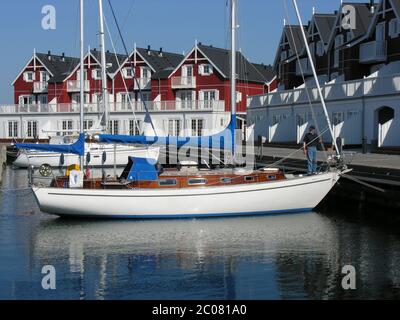 Segelboot in der Marina bagenkop, dänemark Stockfoto