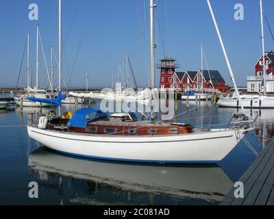 Segelboot in der Marina bagenkop, dänemark Stockfoto