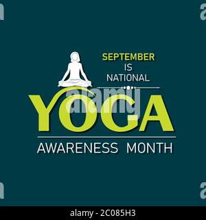 Vektor-Illustration des National Yoga Awareness Month im September jedes Jahr beobachtet Stock Vektor