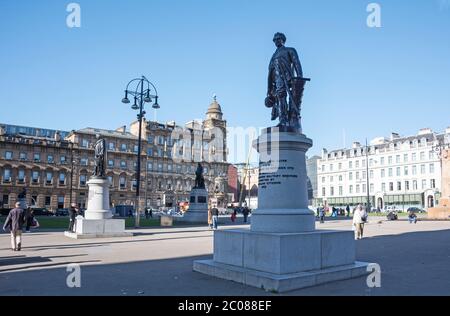 Statue von Colin Campbell, Feldmarschall Lord Clyde auf dem George Square, Glasgow, Schottland Stockfoto