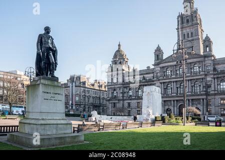 Statue von Thomas Campbell, George Square, Glasgow Stockfoto