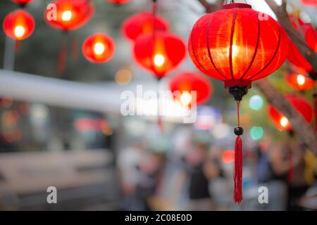 Feier des chinesischen Mond Neujahr, viel Glück Dekoration Lanters. Stockfoto