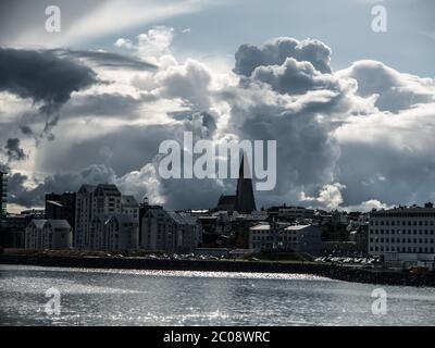 Reykjavik vor Sturm Stockfoto