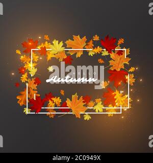 Hallo Herbst Blätter Hintergrund. Stock Vektor