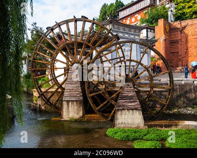 Wassermühle (Lijiang, Yunnan, China) Stockfoto