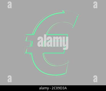 Euro Symbol Zeichen isoliert EUR 3d Rendering Stockfoto