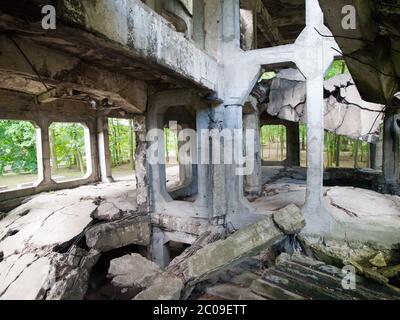 Zerstörte Kasernen auf der Halbinsel Westerplatte, Danzig, Polen Stockfoto