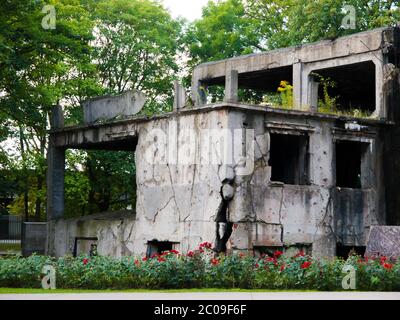 Zerstörte Kasernen auf der Halbinsel Westerplatte, Danzig, Polen Stockfoto