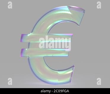 Euro Symbol Zeichen isoliert EUR 3d Rendering Stockfoto