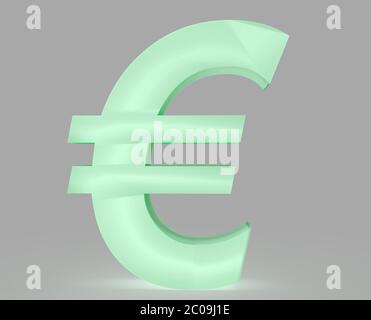 Euro Symbol Zeichen isoliert EUR 3d Rendering Stockfoto