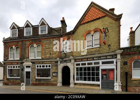 The Duke of Cumberland Pub, Whitstable Town, Kent County; England; Großbritannien Stockfoto