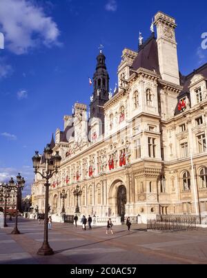 Hôtel de Ville (Rathaus), Place de I'Hôtel de Ville, Paris, Île-de-France, Frankreich Stockfoto