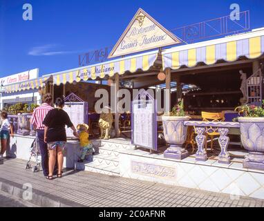 Lani's Italiano restorante, Las Playas, Puerto del Carmen, Lanzarote, Kanarische Inseln, Spanien Stockfoto