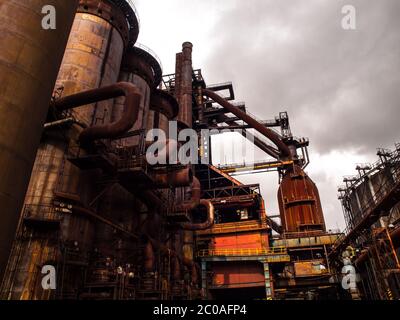 Hochofen im metallurgischen Gebiet von Dolni Vitkovice (Ostrava, Tschechische Republik) Stockfoto