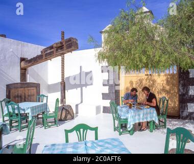 Restaurant in Fundacion Cesar Manrique, Taro de Tahiche, Lanzarote, Kanarische Inseln, Spanien Stockfoto