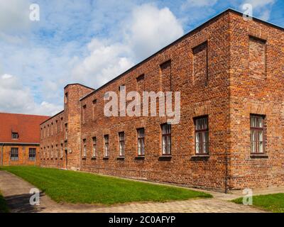 Ziegelgebäude Konzentrationslager Auschwitz (Oswiecim) (Polen) Stockfoto