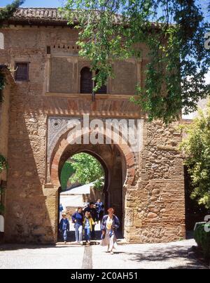 Stregate nach Alcazaba, Palacio Nazaries, La Alhambra, Granada, Provinz Granada, Andalusien, Spanien Stockfoto