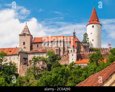 Krivoklat Castle. Mittelalterliche königliche Burg in Mittelböhmen, Tschechische Republik Stockfoto