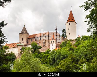 Krivoklat Castle. Mittelalterliche königliche Burg in Mittelböhmen, Tschechische Republik Stockfoto