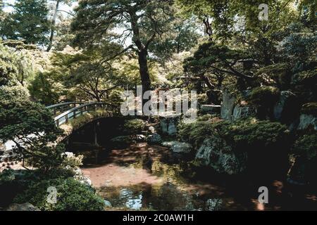 Traditioneller japanischer Garten Kenrokuen in Kanazawa Japan Stockfoto