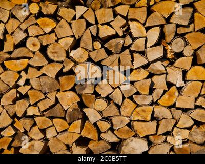 Stapel Brennholz, Holz protokolliert Textur Hintergrund Stockfoto