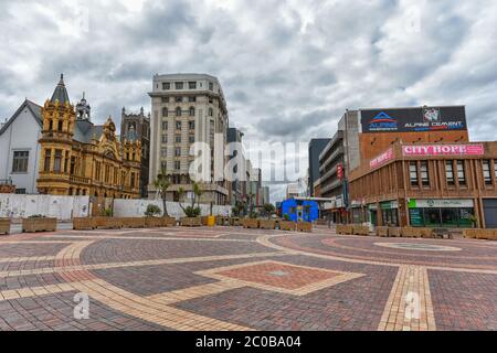 Marktplatz im Stadtzentrum von Port Elizabeth in der Nähe des historischen Rathauses, Ostkap, Südafrika Stockfoto