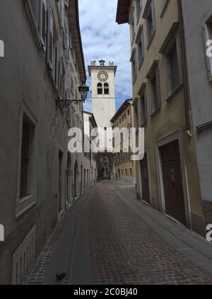 Rovereto Trentino Alto Adige Italien. Alte Straße. Stockfoto