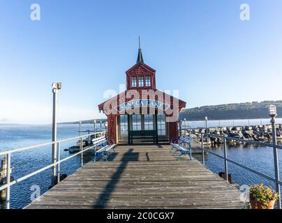 Pier House am Seneca Lake, Watkins Glen, New York Stockfoto