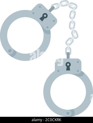 Polizei Handschellen Vektor-Symbol flach isoliert Stock Vektor