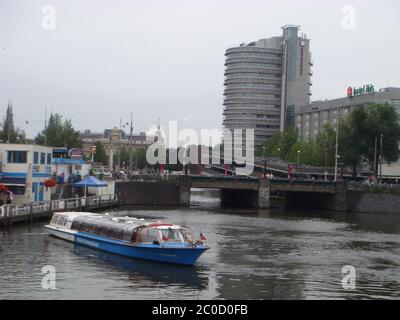 Amsterdam, Holland, Mittwoch 29 Juli 2009 Retro-Ansicht des Zentrums zu Fuß Stadtbild drucken Stockfoto