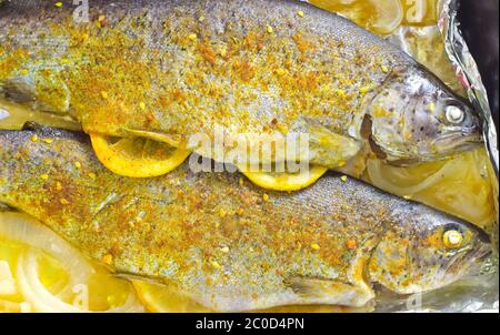 gebackene Fische Stockfoto