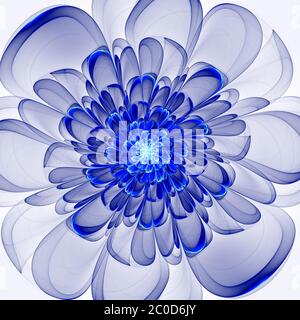 Schöne blaue Blume auf weißem Hintergrund. Vom Computer generierte gr Stockfoto