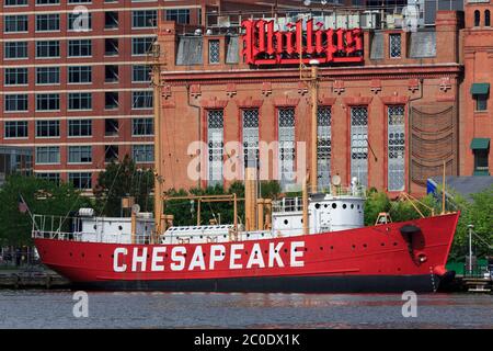 Chesapeake Lighthship, Inner Harbor, Baltimore, Maryland, USA Stockfoto