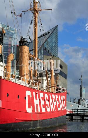 Chesapeake Lighthship, Inner Harbor, Baltimore, Maryland, USA Stockfoto