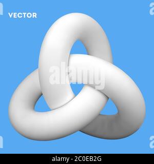 Weiße 3D-Schielfigur, geometrische Figur, Vektorgrafik Stock Vektor