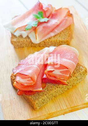 Sandwich mit Schinken Stockfoto