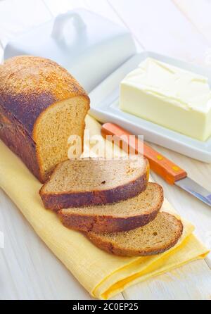 Butter und Brot Stockfoto