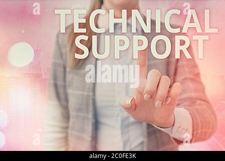 Handschrift Text Schreiben Technischer Support. Konzeptfoto ein Service eines Hardware- oder Softwareunternehmens Stockfoto