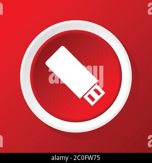 USB-Symbol auf rot Stockfoto