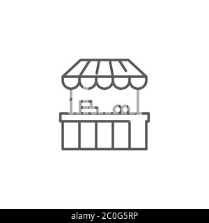 Farmers Markt Stall Vektor Symbol auf weißem Hintergrund isoliert Stock Vektor