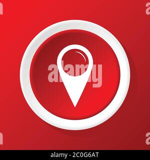 Kartenzeiger-Symbol auf rot Stockfoto