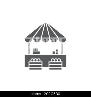 Farmers Markt Stall Vektor Symbol auf weißem Hintergrund isoliert Stock Vektor