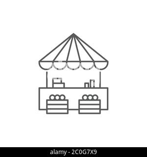 Farmers Markt Stall Vektor Symbol auf weißem Hintergrund isoliert Stock Vektor