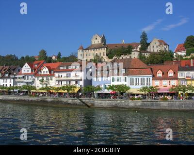 Uferpromenade in Meersburg am Bodensee Stockfoto